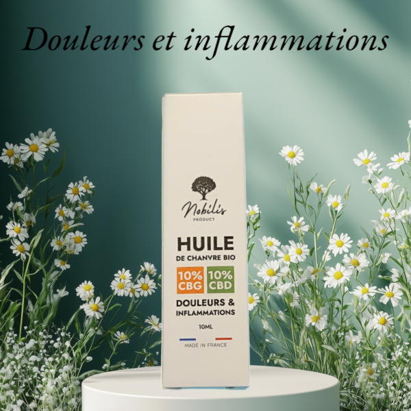 Huile 10% CBD 10% CBG - Douleurs et inflammations - Nobilis Product - 10ml​